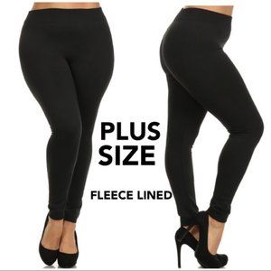 Fleece Plus-Size Black Leggings